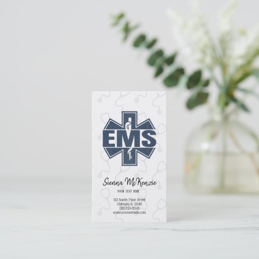 EMSデニムテクスチャ 名刺 (スタンド正面)