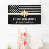 EMSファーストレスポンダーシンホワイトラインEMT退職 横断幕 (インサイチュ)