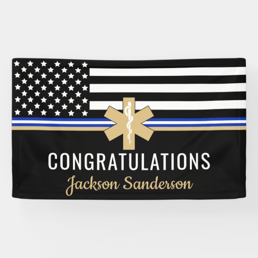 EMSファースト・レスポンダー白線フラグEMT除・売却 横断幕 (横)