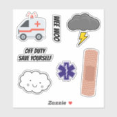 EMSユーモアパック、救急医療隊員ジョーク シール (シート)