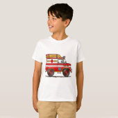 EMSレスキュー車の救急車の消防車 Tシャツ (正面フル)