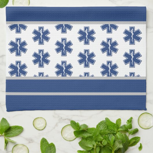 EMS救急医療隊員とEMT キッチンタオル (折り畳み)