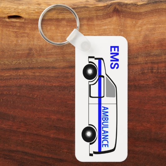EMS救急車と聖書の引用文 キーホルダー (正面)