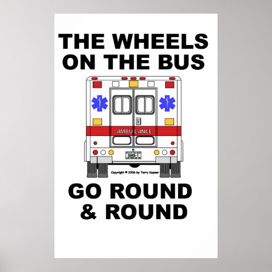 EMS救急車 – 車輪が回る、ポスター ポスター (正面)