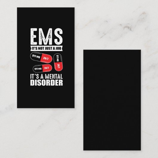 EMS精神障害認識度救急医療隊員 名刺 (正面/裏面)