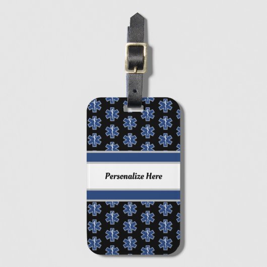 EMS緊急ロゴ ラゲッジタグ (正面縦)