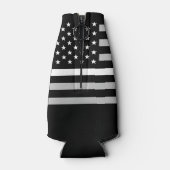 EMS薄型ホワイトラインアメリカ国旗のモノグラム名 ボトルクーラー (裏面)