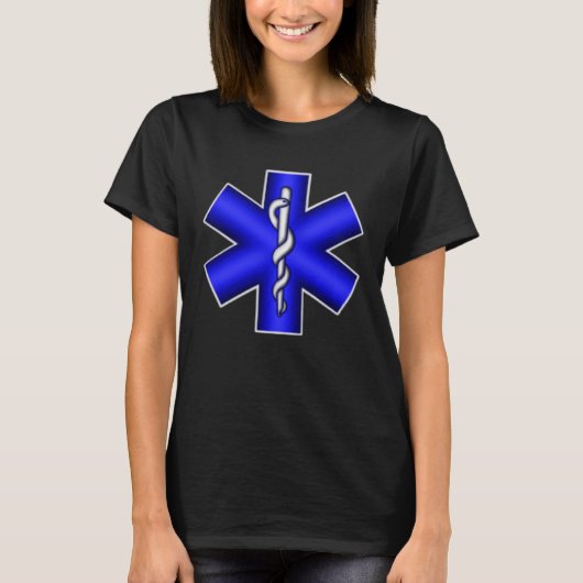 EMS EMT救急医療隊員ファーストレスポンダーフラグ薄い白 Tシャツ (正面)