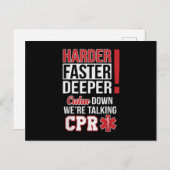 EMS Harder Faster Deeper CPR EMT Medic Nurse 案内ポストカード (正面/裏面)