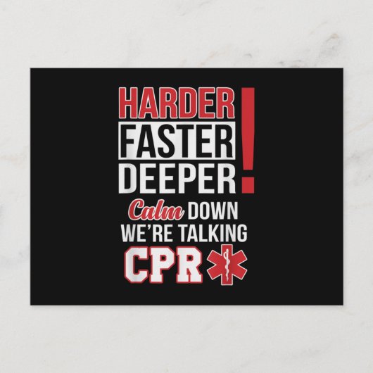 EMS Harder Faster Deeper CPR EMT Medic Nurse 案内ポストカード (正面)