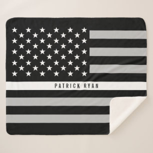 EMS Thin White Line American Flag Modogram Med.（EM シェルパブランケット