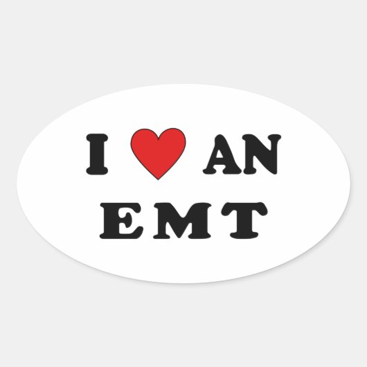 EMTが大好き 楕円形シール (正面)