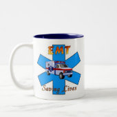 EMTのセービングの生命 ツートーンマグカップ (左)