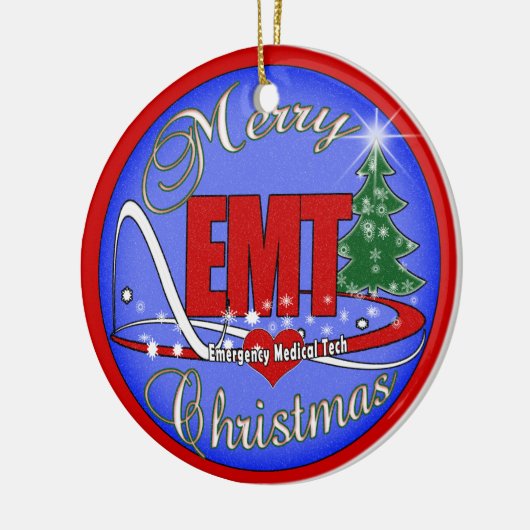 EMTのメリークリスマスのオーナメントの緊急の医学の技術 セラミックオーナメント (左)