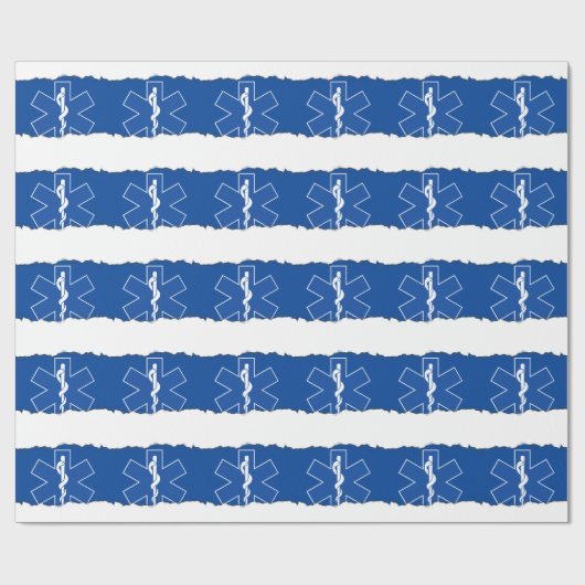 EMTの救急医療隊員の記号のカスタム ラッピングペーパー (フラット)