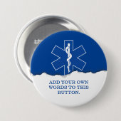 EMTの救急医療隊員の記号のカスタム 缶バッジ (正面&裏面)