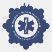 EMTカスタム記号救急医療技術者 オーナメントカード (正面)