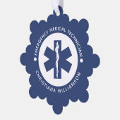 EMTカスタム記号救急医療技術者 オーナメントカード (左)