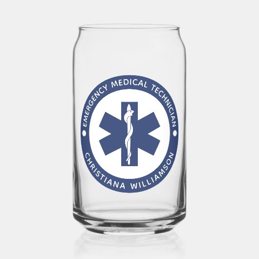 EMTカスタム記号救急医療技術者 ガラス缶 (正面)