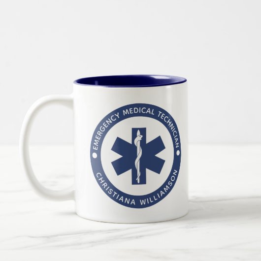 EMTカスタム記号救急医療技術者 ツートーンマグカップ (左)