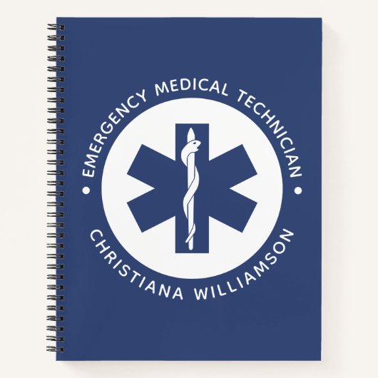 EMTカスタム記号救急医療技術者 ノートブック (正面)