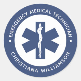 EMTカスタム記号救急医療技術者 ラウンドシール