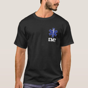 EMTシャツEMS救急医療隊員薄いホワイトライン両面 Tシャツ