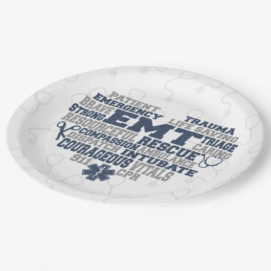 EMTデニムテクスチャ ペーパープレート (アングル)