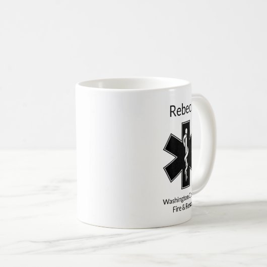 EMT名を郡の火災と救助に追加  コーヒーマグカップ (正面右)