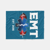 EMT学生卒業 EMT ESTデザイン フリースブランケット (正面(横))