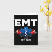 EMT学生卒業 EMT EST デザイン カード (黄色い花)