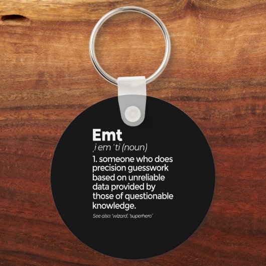 EMT定義おもしろいEMS救急医療技術 キーホルダー (正面)