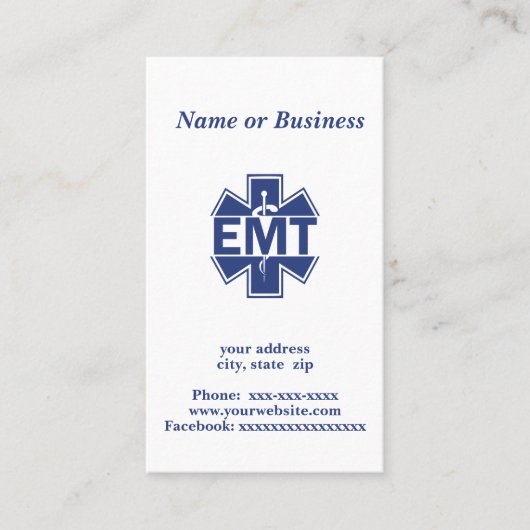 EMT救急医療士 名刺 (正面)