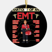 EMT救急医療隊員の解剖学EMT EMS健康気にEm セラミックオーナメント (正面)
