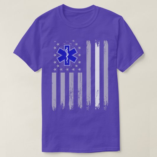 EMT救急医療隊員アメリカ国旗の救急パトリオ Tシャツ (デザイン正面)