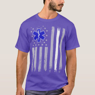 EMT救急医療隊員アメリカ国旗の救急パトリオ Tシャツ