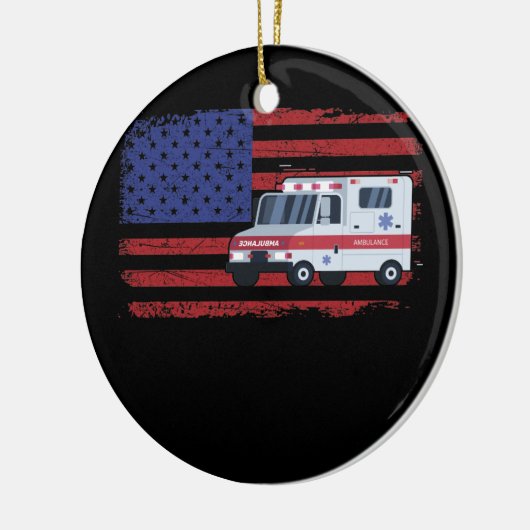 EMT救急医療隊員救急車シャツEMS救急医療隊員 セラミックオーナメント (左)