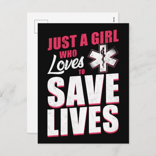 EMT救急医療隊員EMS緊急救助を愛する少女 シーズンポストカード (正面/裏面)