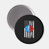Emt消防士アメリカ動揺して国旗.Png マグネット (正面/裏面)