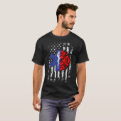 EMT消防士アメリカ国旗 Tシャツ (正面フル)