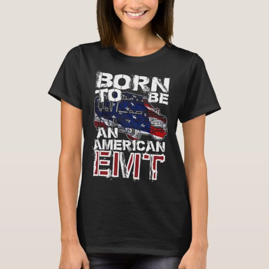 EMT用動揺してアメリカ合衆国国旗 Tシャツ (正面)
