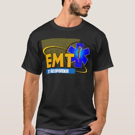 EMT第1の応答機の緊急の医学の技術者 Tシャツ (正面)