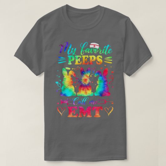 EMT絞り染めお気に入りのナースイースター Tシャツ (デザイン正面)