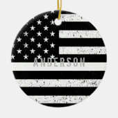 EMT薄動揺していホワイトライン(名前あり) セラミックオーナメント (正面)