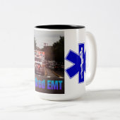 EMT退職したコーヒーマグ（星と共に） ツートーンマグカップ (正面右)