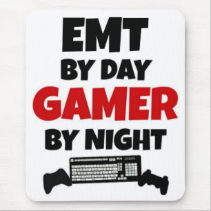 EMT by Day Gamer by Night マウスパッド