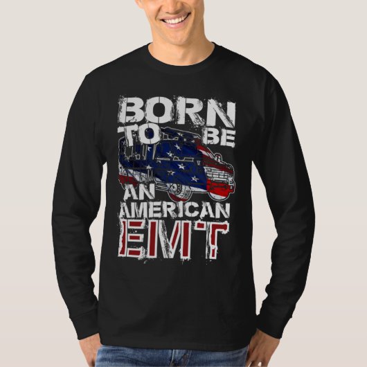 EMT Distressed American USA Flag For EMTs Tシャツ (正面)
