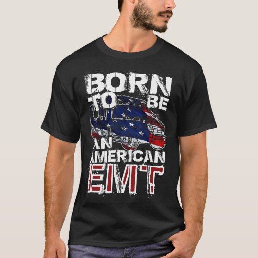 EMT Distressed American USA Flag For EMTs Tシャツ (正面)