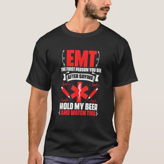 EMT   Emergency Medical Technician Ambulance EMT P Tシャツ (正面)