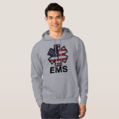 "EMT/EMS"メンズフード付きスウェットシャツSweatshirt パーカ (正面フル)